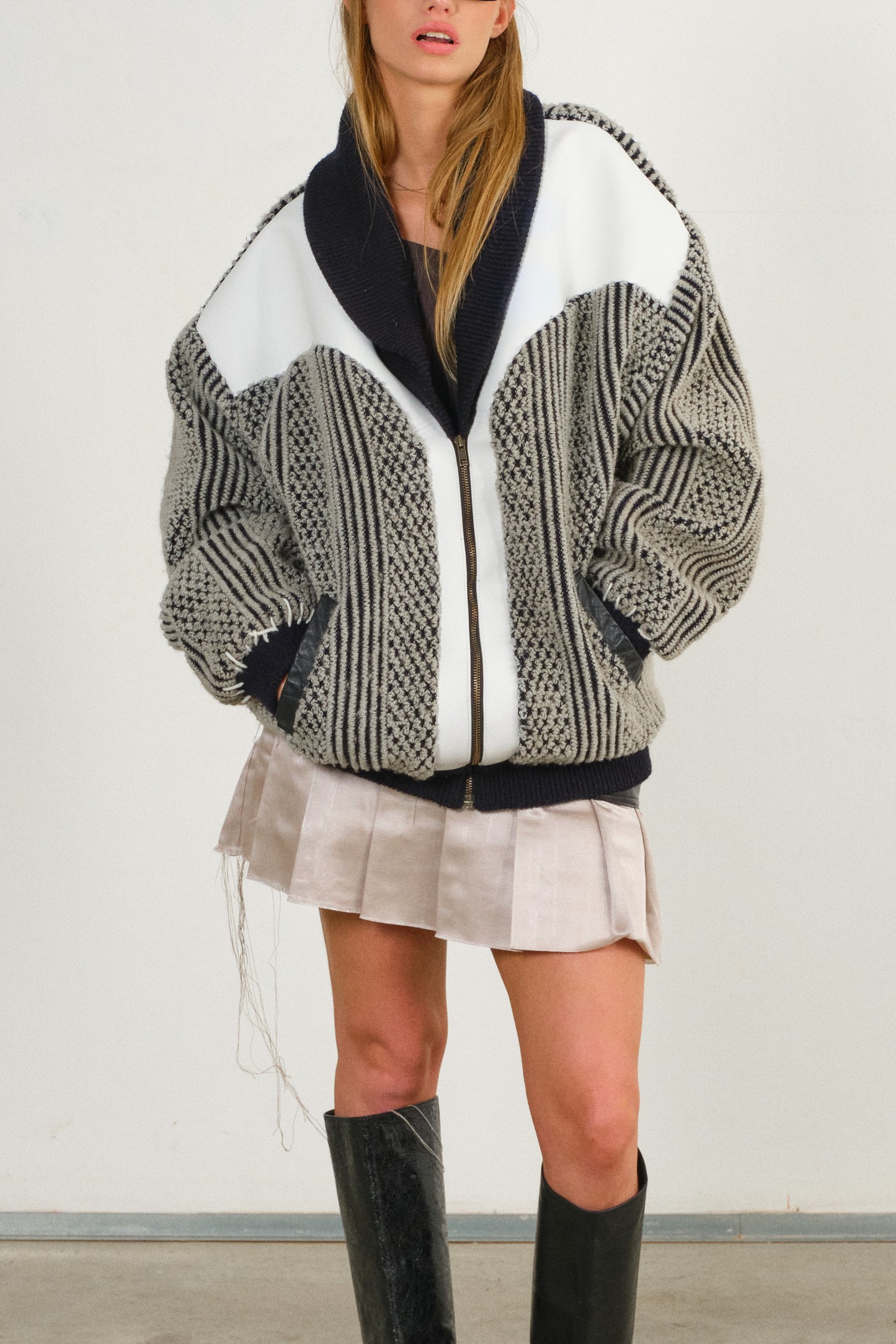 Nuova Knitted Bomber Jacket