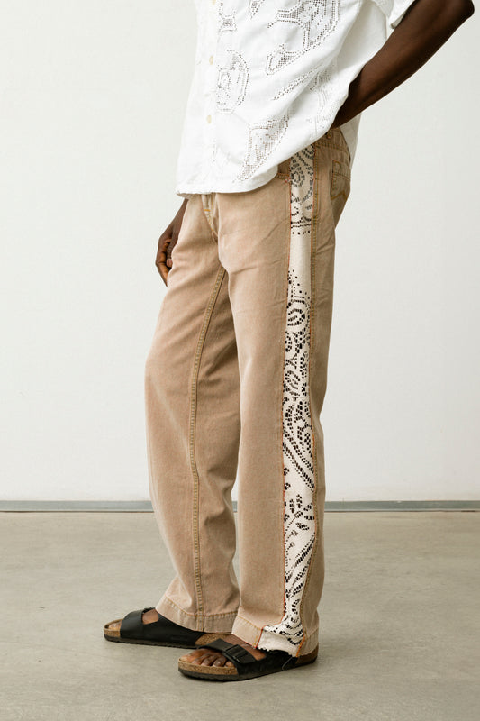 Broderie Straight Pants